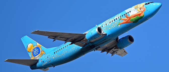 Alaska Boeing 737-490 N791AS Tinker Bell, Phoenix Sky Harbor, January 12, 2016